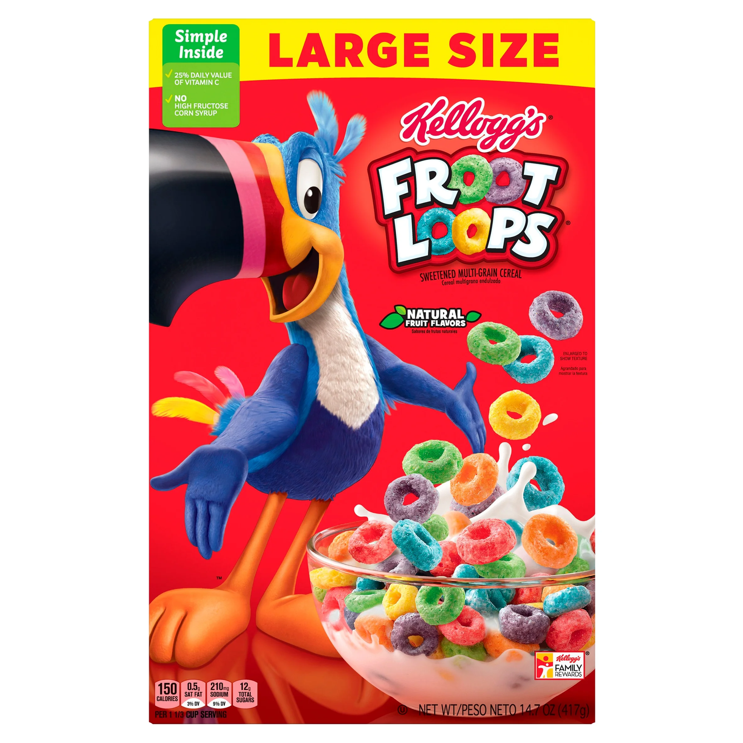 Cereali Kelloggs Froot Loops Large Size 374gr