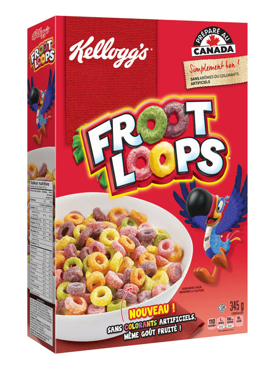 Cereali Kellogs Froot Loops anelli di cereali al gusto di frutta 345 g CANADA