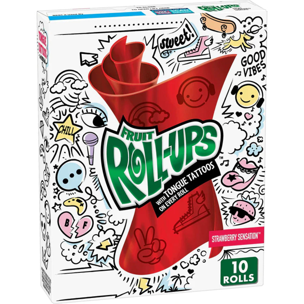 FRUIT ROLL UPS STRAWBERRY SENSATION 140 GR TATOO – UN AMERICANO A ROMA