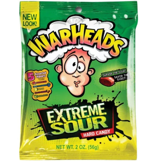 Warheads Extreme Sour Hard Candy caramelle aspre alla frutta da 56g